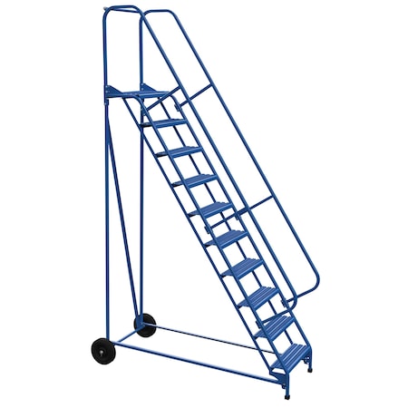 Vestil 130 H Steel Roll A Fold Ladder, 58 deg., Grip, 10 Step, 10 in Steps LAD-RAF-10-24-G